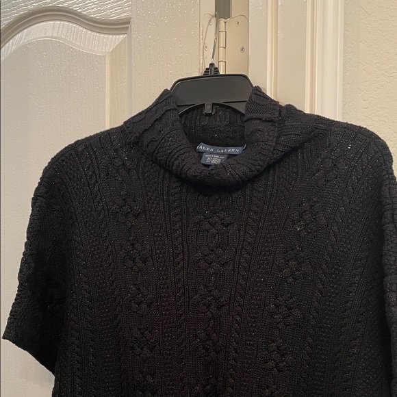 Ralph Lauren Black Textured Turtleneck Sweater - Picture 1 of 4